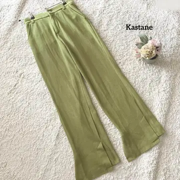 카스타네 그린 플레어 팬츠 [ 1 ] 면 폴리 스트레치 kastane