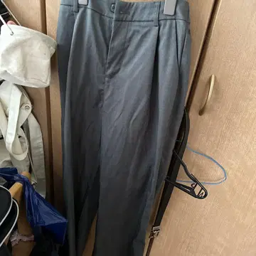 그레이 슬랙스 허리밴딩