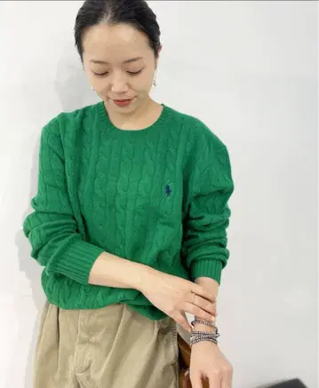 POLO 랄프 로렌 그린 케이블 스웨터 택 포함 새상품