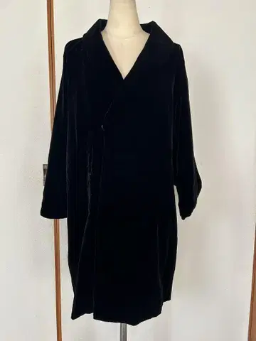 고급 벨벳 비로드 코트 모시 옷깃 일본 의류 코트 블랙 기모노 코트