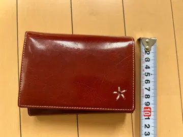 [새상품] Benon 이단 접이식 지갑 가방 포함 가죽제품 브라운 꽃무늬