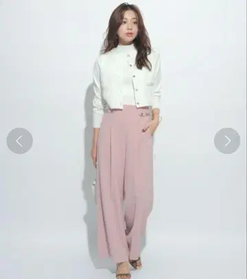 JUSGLITTY 하이웨스트 와이드 팬츠