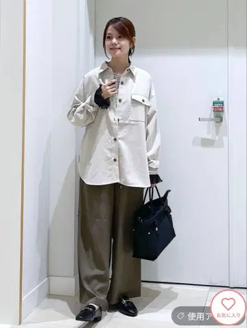 미사용 새상품 택 포함 글로벌 워크 이지케어 코듀로이 셔츠 아이보리