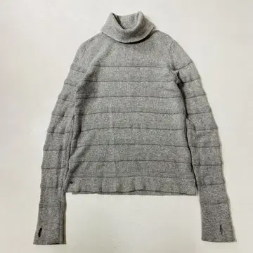 LACOSTE 울 보더 터틀넥 니트 풀오버
