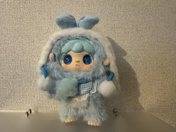 yooki 온난 소토끼 토끼 시리즈 봉제 인형 키링 스카이블루 블루