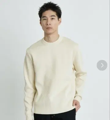 PUBLIC TOKYO 바운드 울 밀라노 리브 크루 니트 화이트 XL