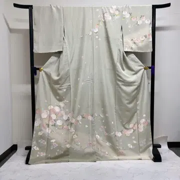 호몬기 금채 국화 동백 벚꽃 꽃잎 더스티 컬러 기모노 103b d