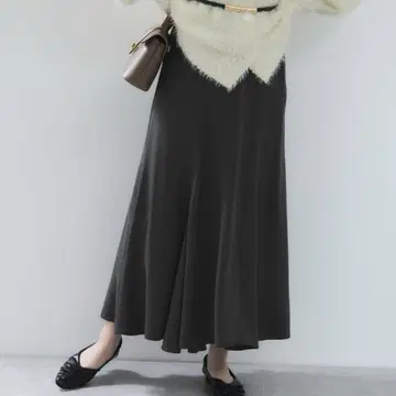 VIS 머메이드 스커트 새틴 차콜 F