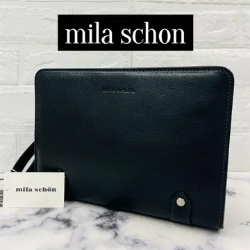 [ 미사용 ] mila schon 밀라 쇤 가죽 클러치 세컨드 백