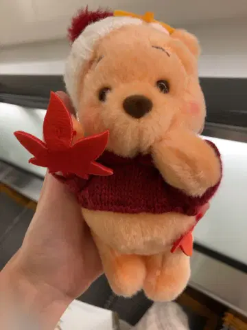 곰돌이 푸 봉제 인형 키링 단풍