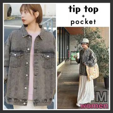 팁탑 플러스 포켓 데님 자켓 블랙 계열 M 사이즈