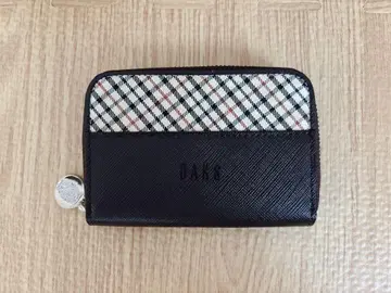 [ 미사용품 ] DAKS 코인 케이스 체크 무늬 다크 브라운