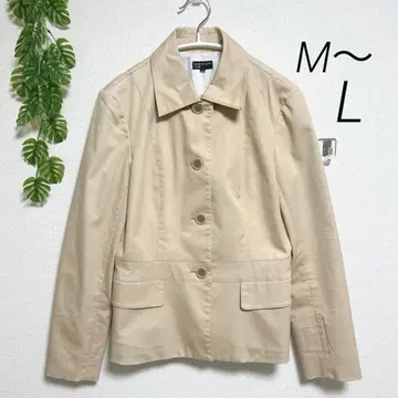 쿠미쿄쿠 M 긴팔 트렌치코트 베이지색 깨끗한 광택 온워드 카시야마