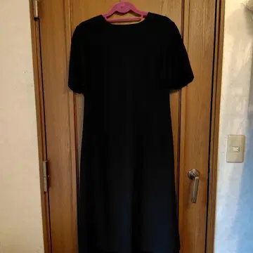 블랙 포멀 반팔 원피스 블랙