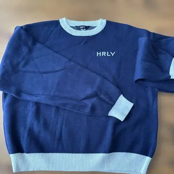 Hurley () 로고 크루넥 니트 스웨터 네이비 x 화이트