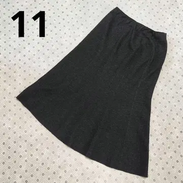 HIROKO KOSHINO 다크 그레이 플레어 스커트 11호