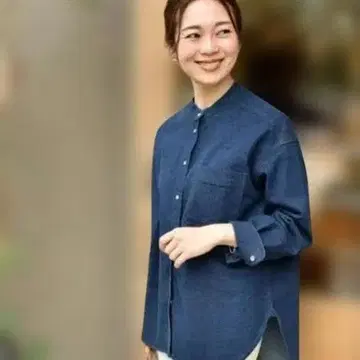OURHOME 아워홈 깔끔한 데님 블라우스