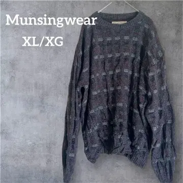 Munsingwear [ XL/XG ] 체크 무늬 긴팔 스웨터 리브