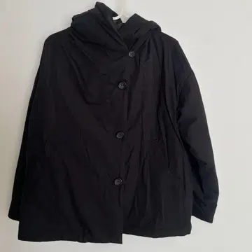 blue willow 후드 부착 블랙 패딩 자켓 블랙