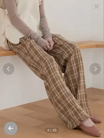 UNE MANSION 체크 슬랙스