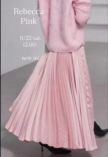 shetokyo 새상품 rebecca Pink 플리츠 스커트 사이즈 38