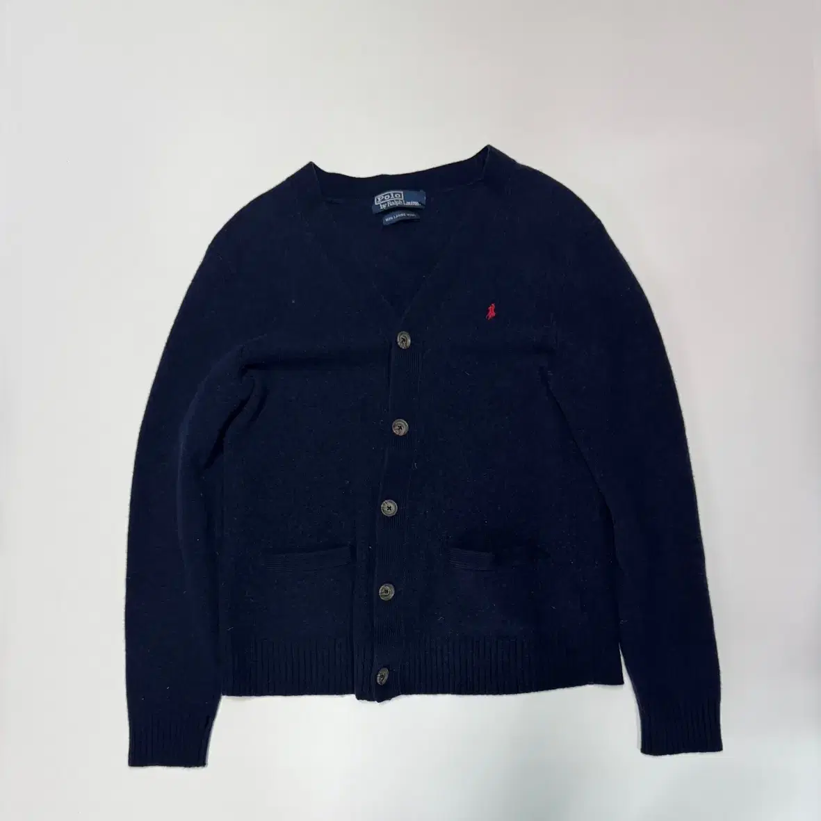 Women's Polo Ralph Lauren Small Pony Navy Lambswool Cardigan