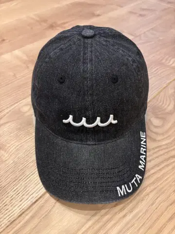 데님 로고 캡 블랙