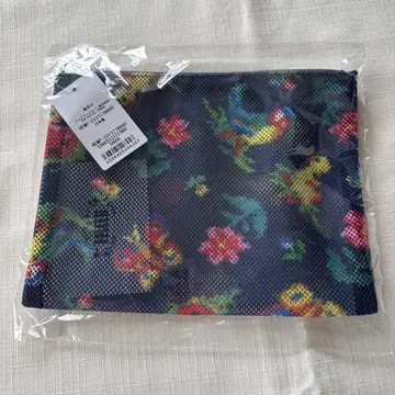 페이 메쉬 파우치 네이비 약 20 x 15cm