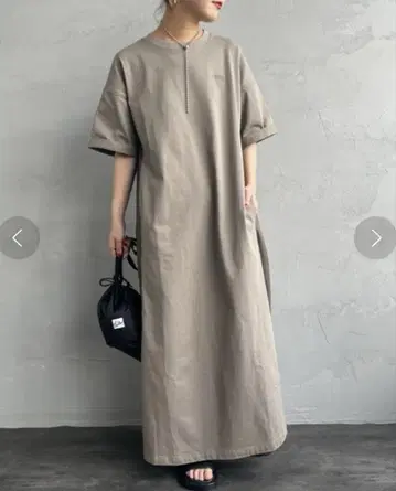 별주 이소재 절개 맥시 길이 원피스