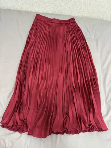 달리아 버건디 플리츠 롱 유나이티드 애로우즈 보르도