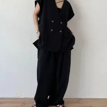 wee9s 매니시 베스트 셋업 블랙