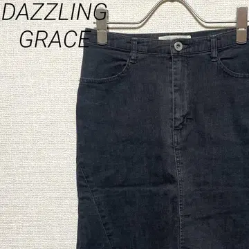 DAZZLING GRACE 미디 스커트 타이트 데님 소재 포켓 부착