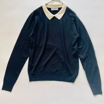 JOHN SMEDLEY 카라 부착 긴팔 니트 스웨터 M 사이즈 영국제 울