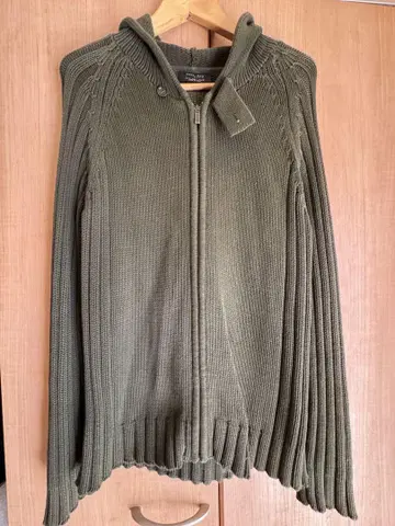 ZARA MAN 후드 부착 니트 L 올리브 그린