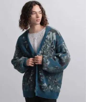 HARE 플라워 블루 가디건