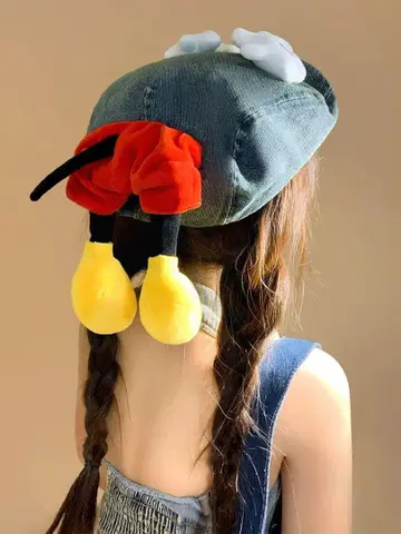 미키풍 데님 캡