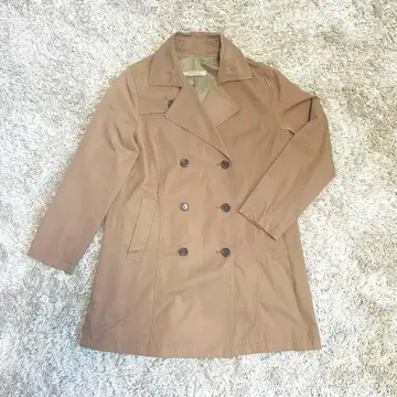 [ CROCODILE ] 더블 브레스트 코트 브라운 M 얇은 소재