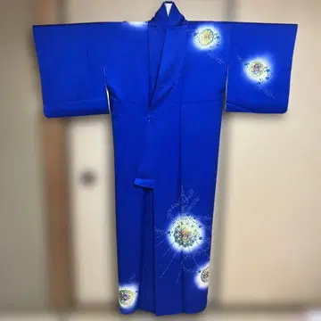 파란색 꽃무늬 실크 호몬기 5