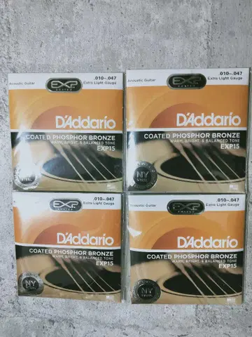 D'Addario EXP15 어쿠스틱 기타 줄 4팩