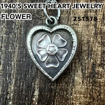 스위트하트 주얼리 꽃 플라워 실버 빈티지 목걸이 NAVY