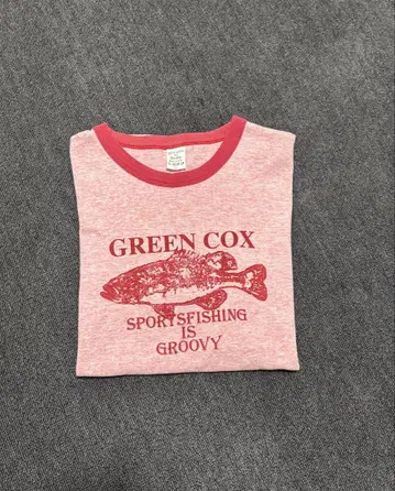 USA제 90s GREEN COX 낚시 T셔츠 L