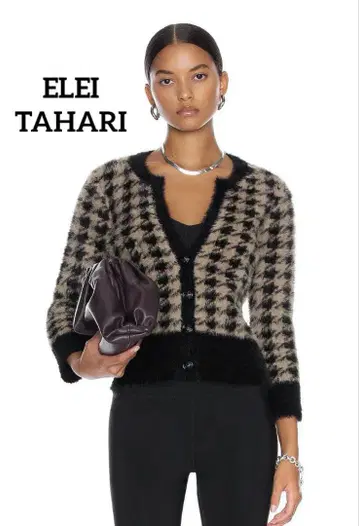 [ 새상품급 ] ELEI TAHARI 체크 무늬 가디건