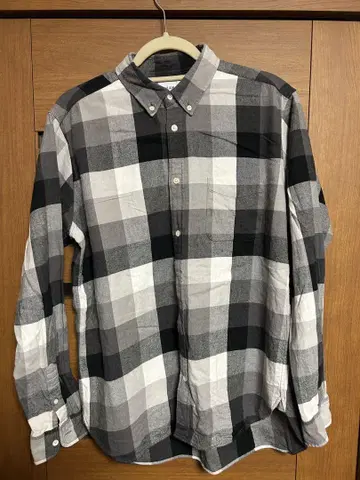 BEAMS XL 그레이 계열 체크 플란넬 셔츠
