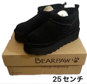 미사용 베어파우 통굽 숏부츠 어그 부츠 25cm 블랙