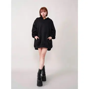 Darich 다리치 백 디자인 맨투맨 빅 후디 블랙