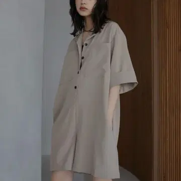 크레이프 셔츠 올인원