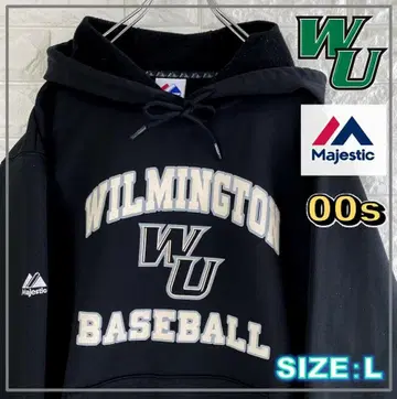 [ 00s ] 윌밍턴 대학 칼리지 로고 베이스볼 후드티 4388