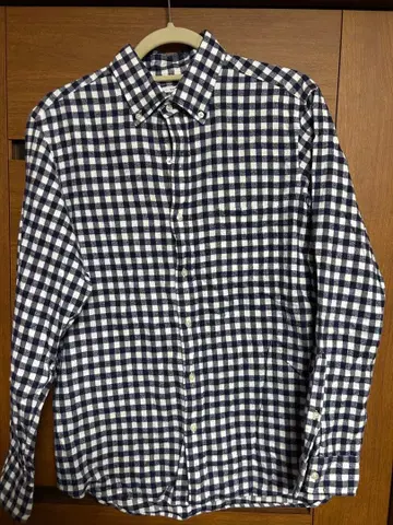 SHIPS 블랙 화이트 체크 플란넬 셔츠