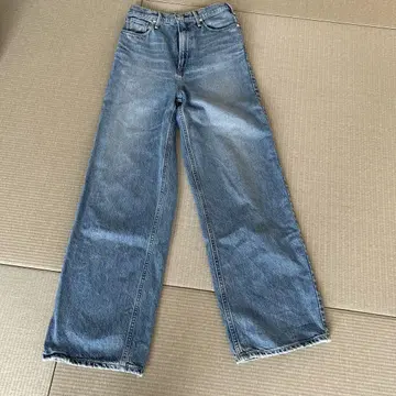 라이트 블루 와이드 레그 데님