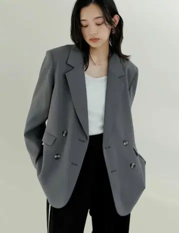 리디 더블 테일러드 자켓 그레이 M 사이즈